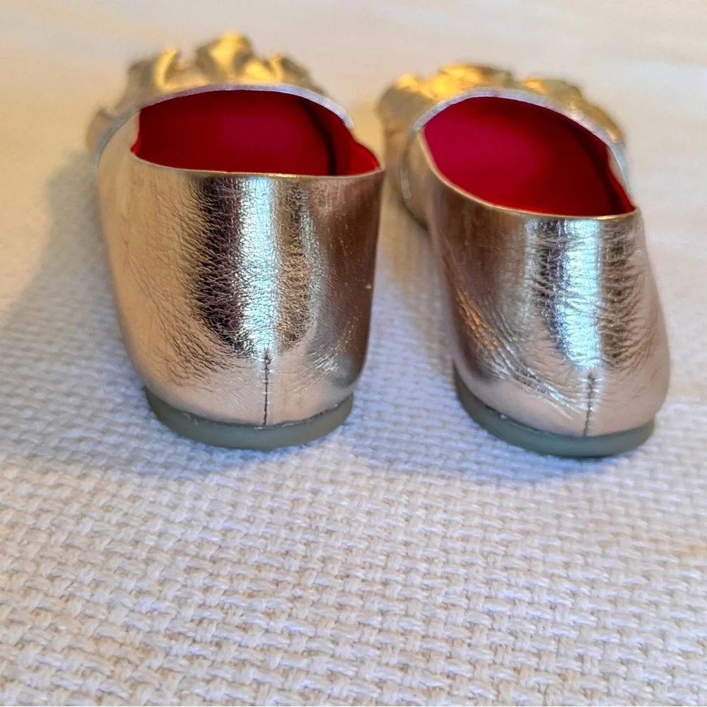BILLIEBLUSH Girls Gold Glitter Flats w Ruffles Kids Shoes